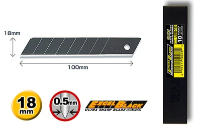 OLFA Blade Black Type 18mm  LBB-10 LBB-50 PL-1 L-1 L-2 L-3 OL FL CL ML SL-1 EXL XL-2 BN-L BN-AL NOL-1 NL-AL