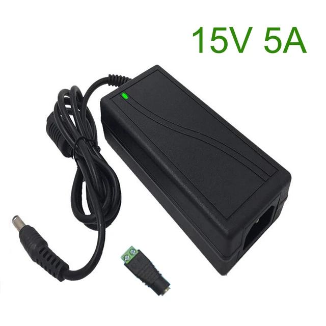 15V5A AC 100V-240V DC 15V 5A Switching Power Supply 15 Volt Universal Power  Adapter Transformer LED Lamp AC/DC Charger 5.5-2.5mm