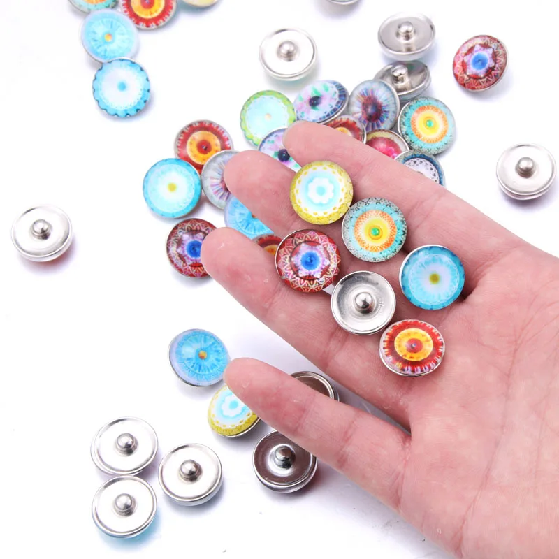 10 Pcs/lot New Snap Button Jewelry Mixed Style Ginger Resin 18mm Snap Buttons Fit Snap Bracelet Bangles Button Jewelry