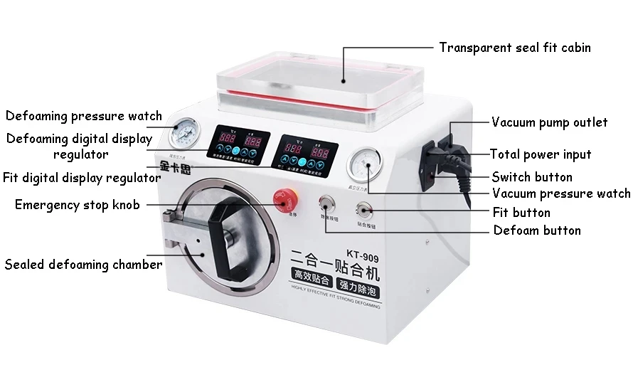 Electrical Vacuum Laminating Machine 9 inch Autoclave Bubble Remover For Phones LCD Touch Screen Repair Tools