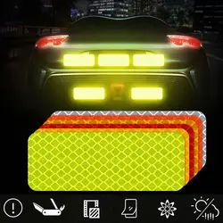 2/4Pcs Reflective Sticker Traffic Safety Night Warning Mark Car Reflective Strip Tape Luminous Car Bumper Decals Reflective