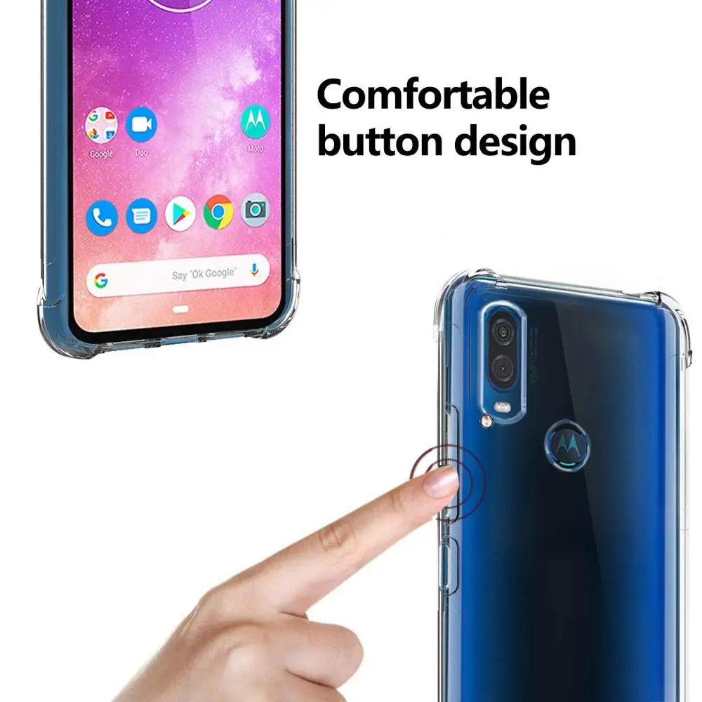 Crystal Soft Case with Airbag For Motorola Moto One Vision 6.3\