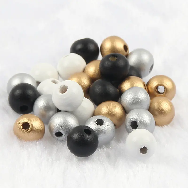 50-500pcs 6 8 10 12mm Mixed Color Wood Beads Wooden Round Balls Loose Spacer Beads for Jewelry Making DIY Bracelet Accessories