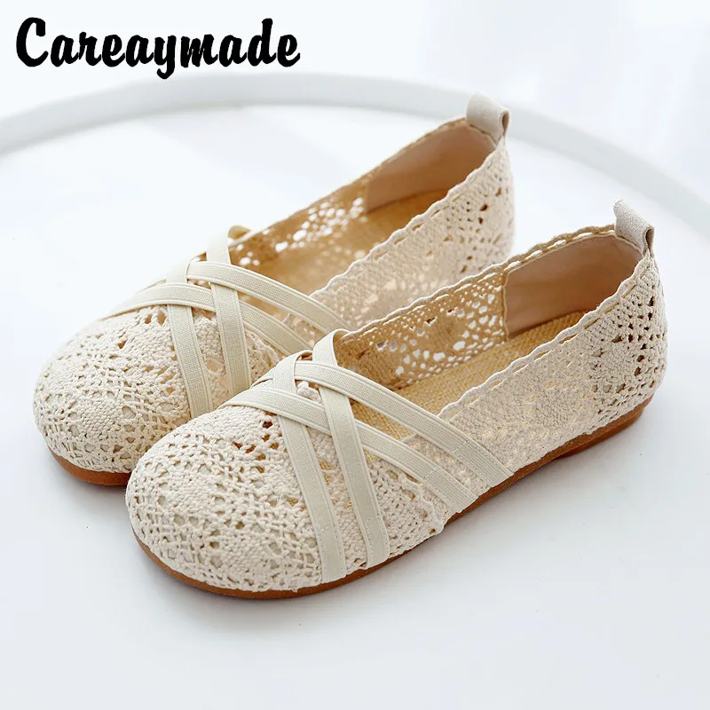 

Careaymade-Net covered women's shoes breathable comfortable flat sandals college style small white shoes low top casual shoes