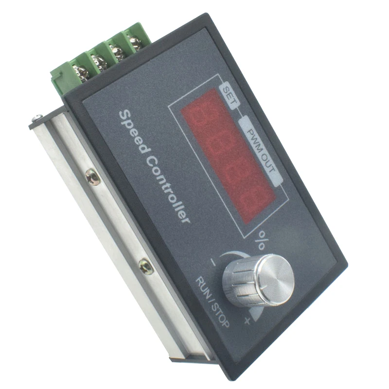 PWM DC 6-60V 20A Brush Motor Speed Controller 1-100KHz Adjustable Slow Start/Stop Digital Display 12V 24V 48V