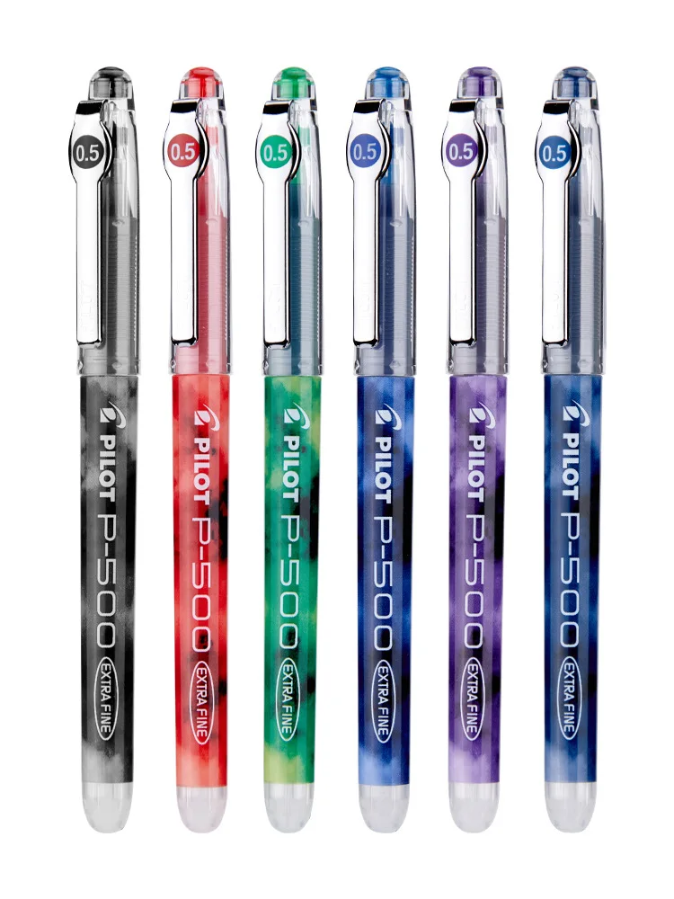 12pcs/lot PILOT Gel Pen BL-P500/BL-P700 Straight Liquid Large Capacity  Student Writing Quick-drying Signature Pen