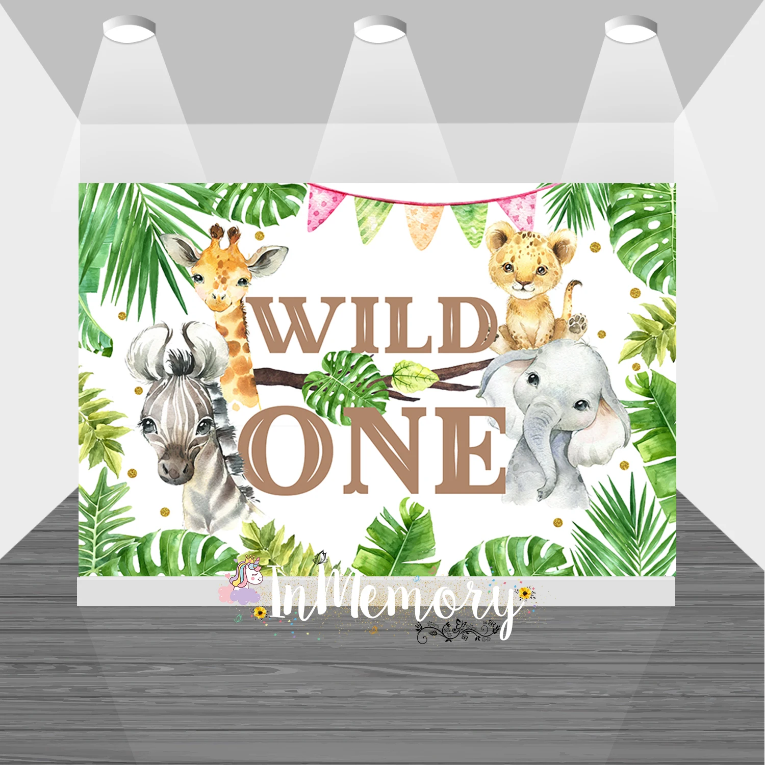 

Jungle Party Safari Animals Wild One Photography Background Giraffe Elephant Backdrop for Photo Studio Photocall Vinyl