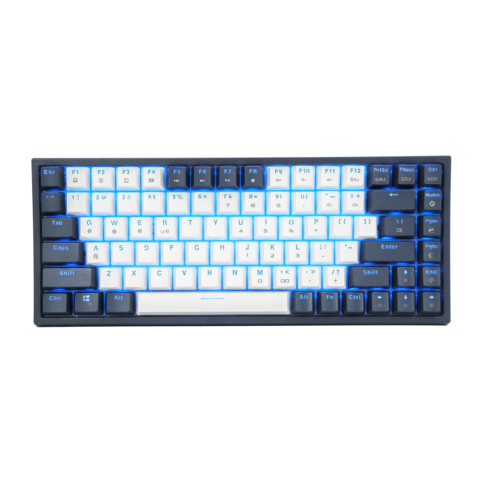 

CQ84 Wired Bluetooth Dual Mode TKL Mechanial Keyboard , Outemu Switch Anti-Ghosting 84 Keys RGB Backlit , White Blue ( QWERTY )