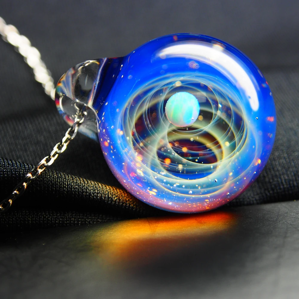 Galaxy Universe Space Starlike Glass Dome Photo Necklace For Women 2018 Fashion Jewelry Dress Necklace