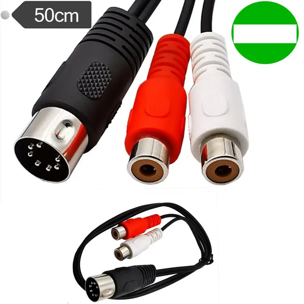 DIN 7-pin 7pin do 2 lotosu RCA kabel adapter mężczyzn do kobiet w stylu vintage sprzęt audio adapter do głośnika kabel adapter linia kablowa