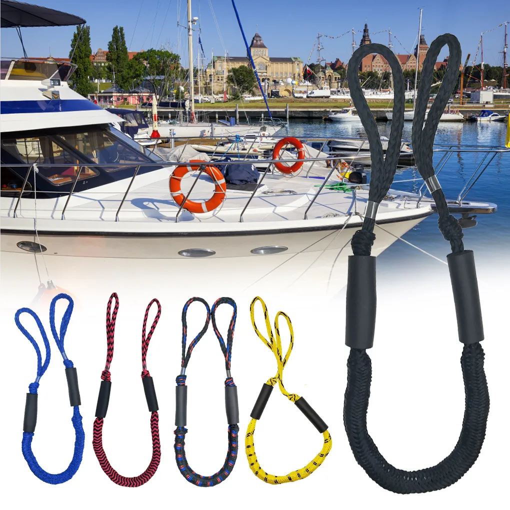 Dock Rope Boat Mooring Cord Securing Mooring Line for Kayak Jet Motorboat Docking Accessory  Black