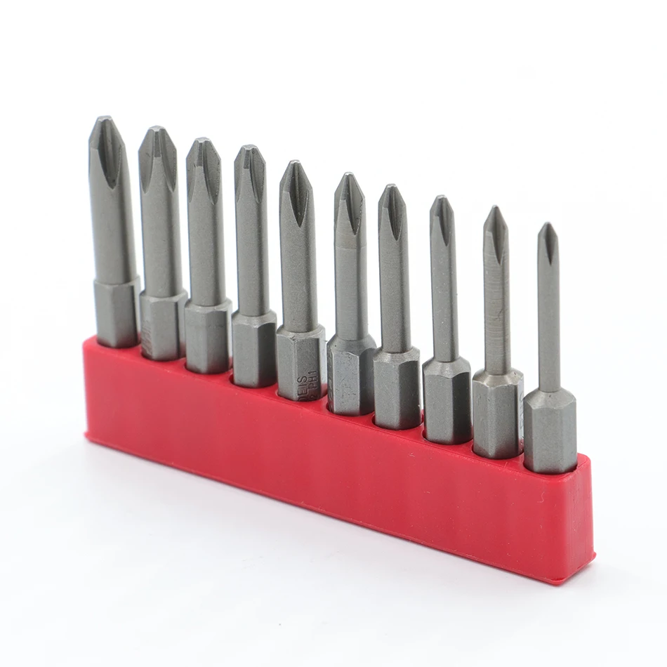 10 pezzi Set 50mm S2 acciaio 1/4 codolo esagonale punte per cacciavite a croce cacciavite elettrico utensili a mano cacciavite magnetico punta da trapano