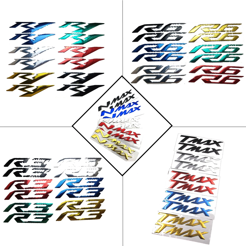 For Yamaha YZF-R1 YZF-R3 YZF-R6 NMAX 155 125 TMAX 530 500 Motorcycle 3D Emblem Badge Decal Tank Wheel Sticker Reflective Decal