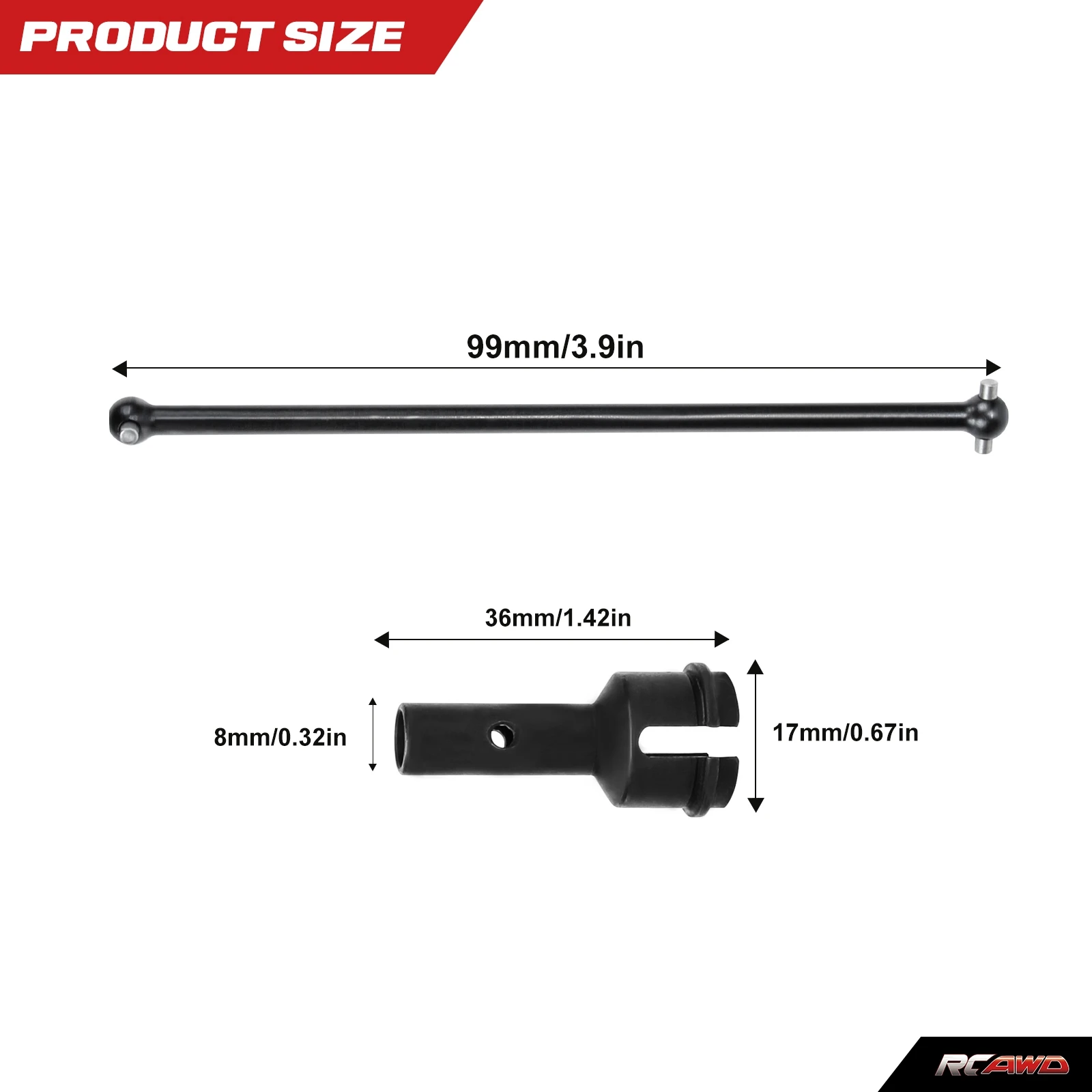 #45 steel rear WHEEL AXLE 8X36MM&DOGBONE 91MM for Arrma 1/7 Limitless Infraction Felony 1-8 6s BLX Typhon RTR&Roller hopup part