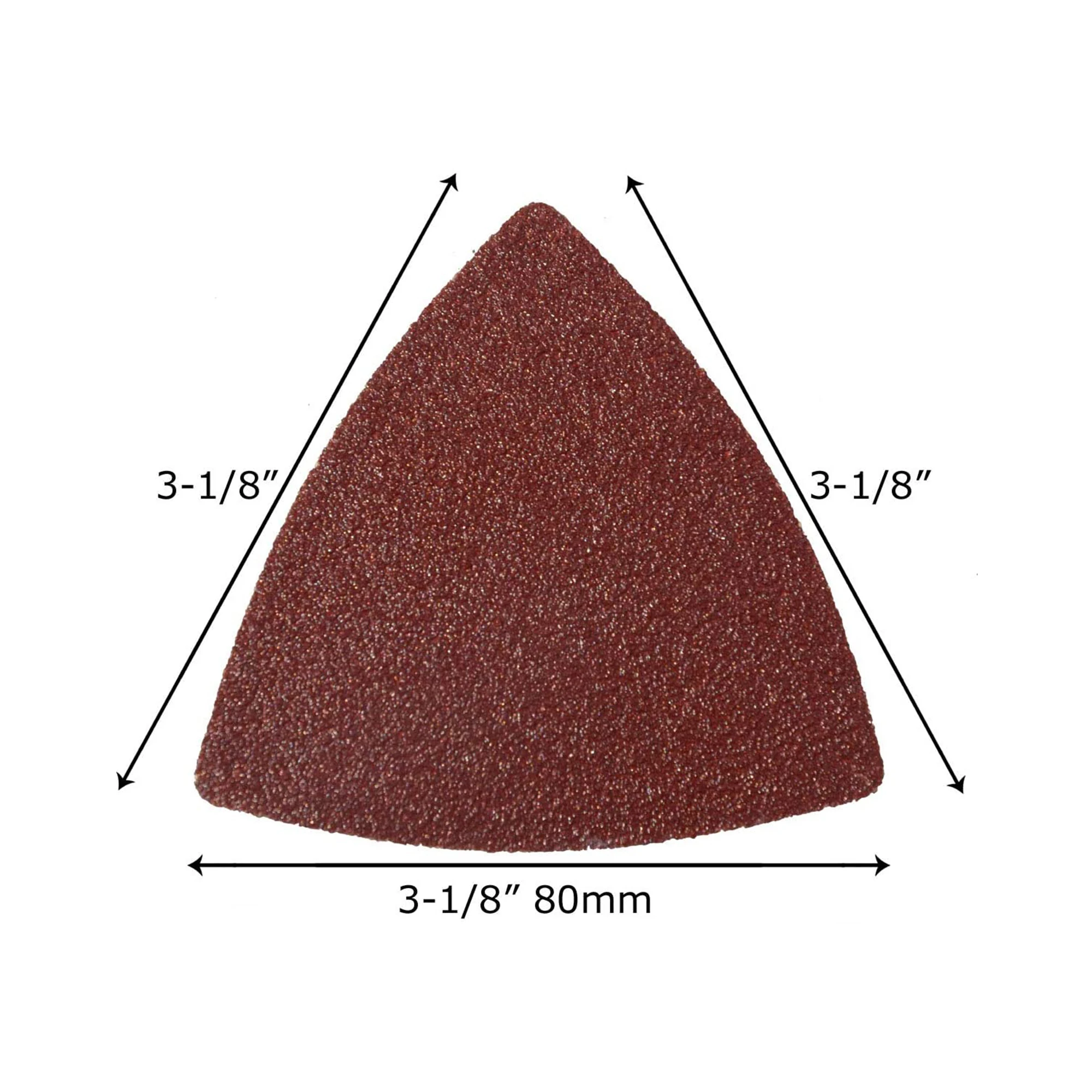 Discos de lijado de 80x80x80, papel de lija Triangular de gancho y bucle para almohadilla de lijado multiherramienta oscilante Triangular de 3-1/8 pulgadas, 30 Uds.