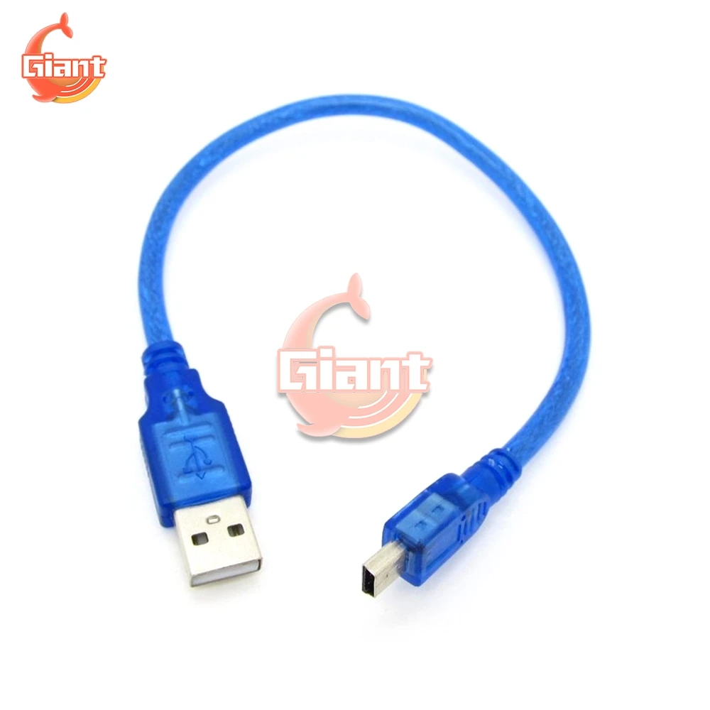 0.3m USB 2.0 A męski na Mini kabel USB do synchronizacji danych 5 Pin z męskiego na męskie ładowania przewód ładujący linii do aparatu MP3 MP4 NANO