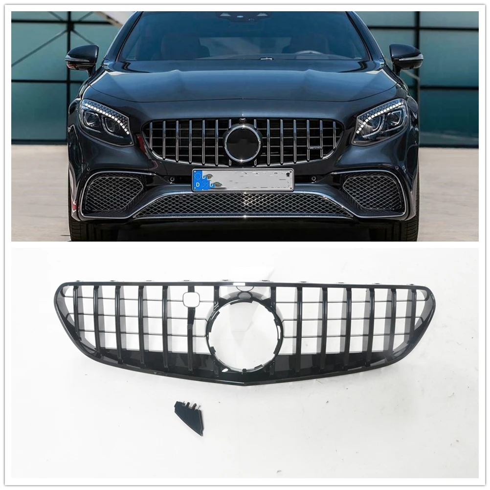 

Grill For Mercedes Benz C217 W217 S Class Coupe 2-Door 2018-2021 S400 S560 S500 Front Grille GT Style Upper Bumper Hood Mesh