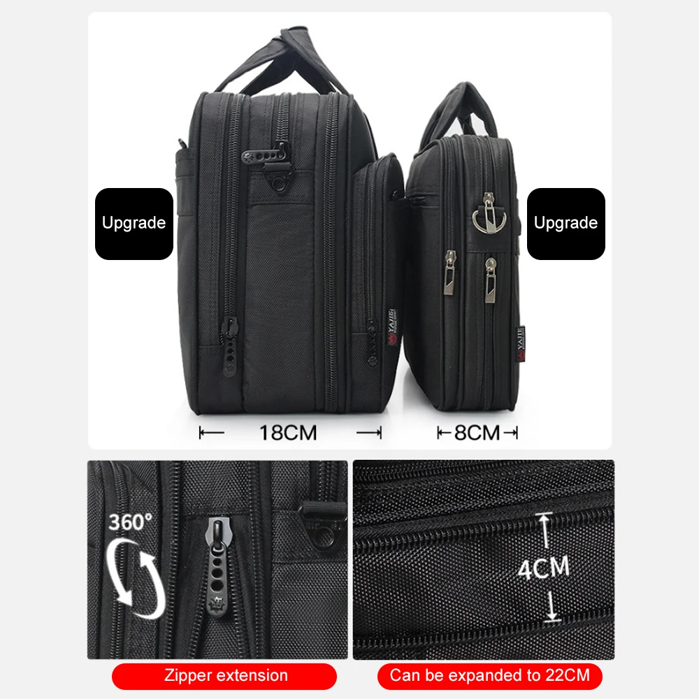 Men\'s Briefcase Male Large Shoulder Bag 17 Inch Laptop Bags Business Travel Handbags Multi-layer Multi-pocket Briefcases XA919ZC