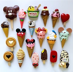Handmade Painted Strawberry Milk Chocolate Ice Cream 3D Fridge Magnets Tourism Souvenirs Refrigerator Magnetic Stickers Gift