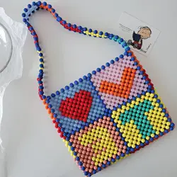 New Beaded Fashion Women Purses and Handbags Handmade Beaded Vacation Shoulder Crossbody Bag Casual Clutch Designer Bag