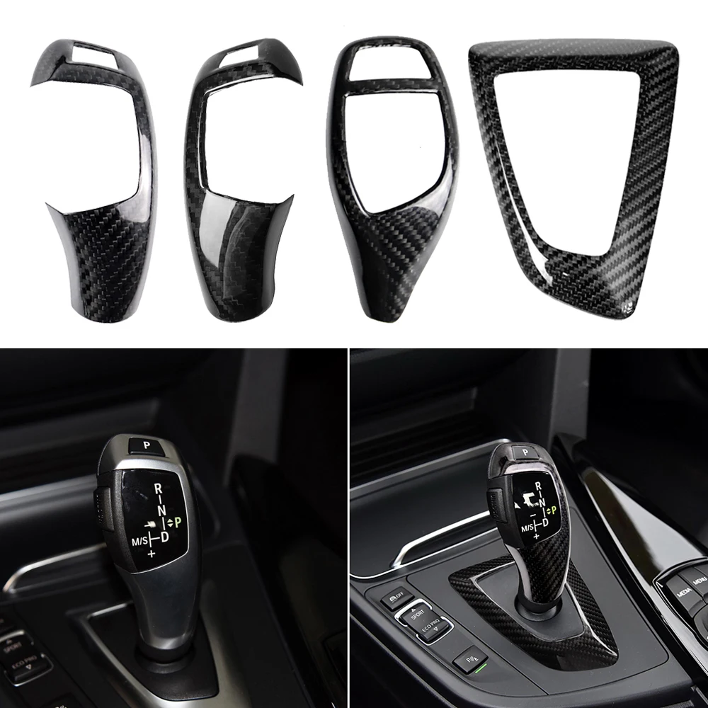 Real Carbon Fiber Gear Shift Handle Cover For BMW F20 F21 F22 F23 F30 F31 3GT F34 F35 F32 F36 F10 F07 F25 F26 F15 F16 RHD LHD