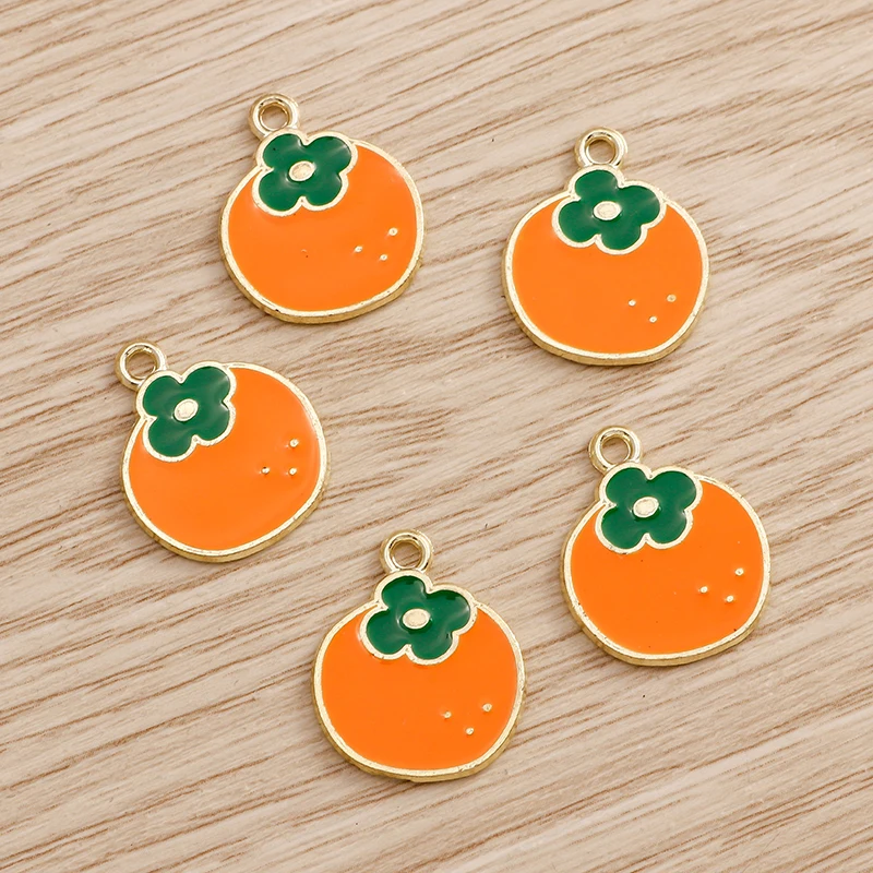 10 teile/los Emaille Charms für Ohrringe Anhänger Halsketten Obst Erdbeere Ananas Banane Orange Charms Handgemachte Schmuck Machen – Detail 14