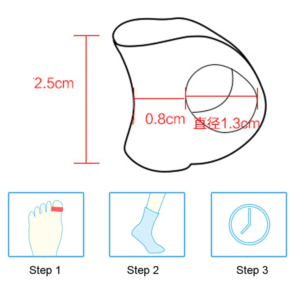 2Pcs Silicone Gel Toe Separator Straightener Hallux Fingers Protector Bone Corrector Bunion Adjuster Feet Massager Pedicure Care