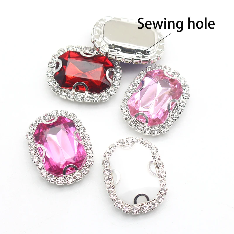 10pcs/lot 19*24mm Ellipsoidal Sewing Crafts Accessories Clothing Hair Accessories Diy Needlework Rhinestone Decorations