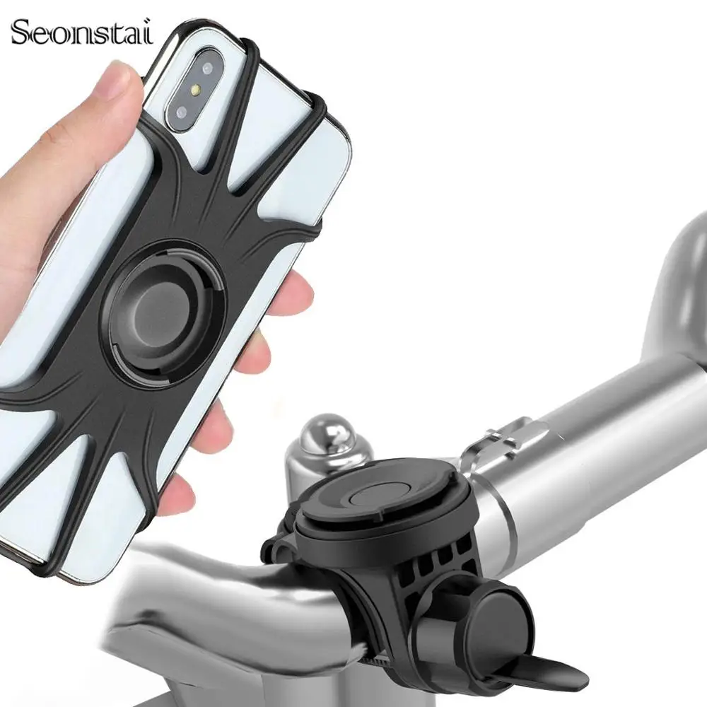 Seonstai Bicycle Phone Holder for iPhone Samsung Xiaomi huawei Universal Motorcycle scooters Handlebar Stand Support Bracket