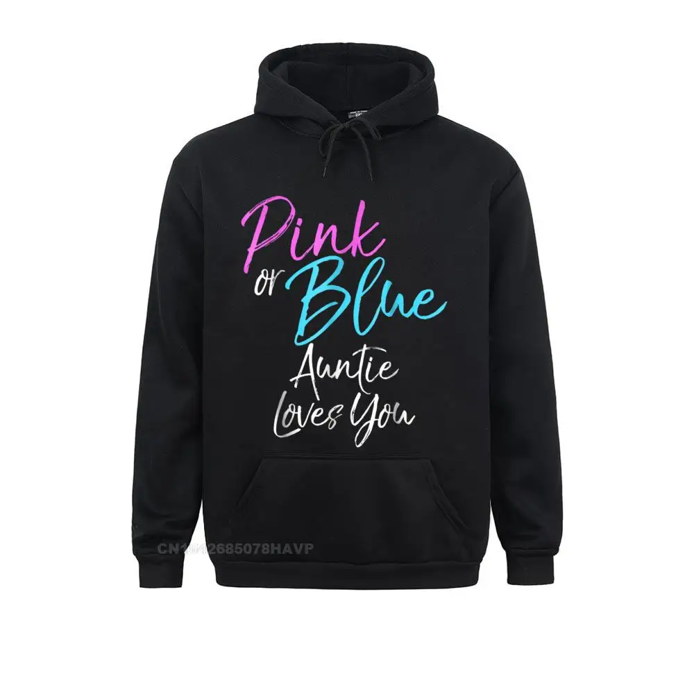 

Pink Or Blue Auntie Loves You Shirt Cute Gender Reveal Tee Hoodies Long Sleeve Leisure Hoods New Design Sweatshirts