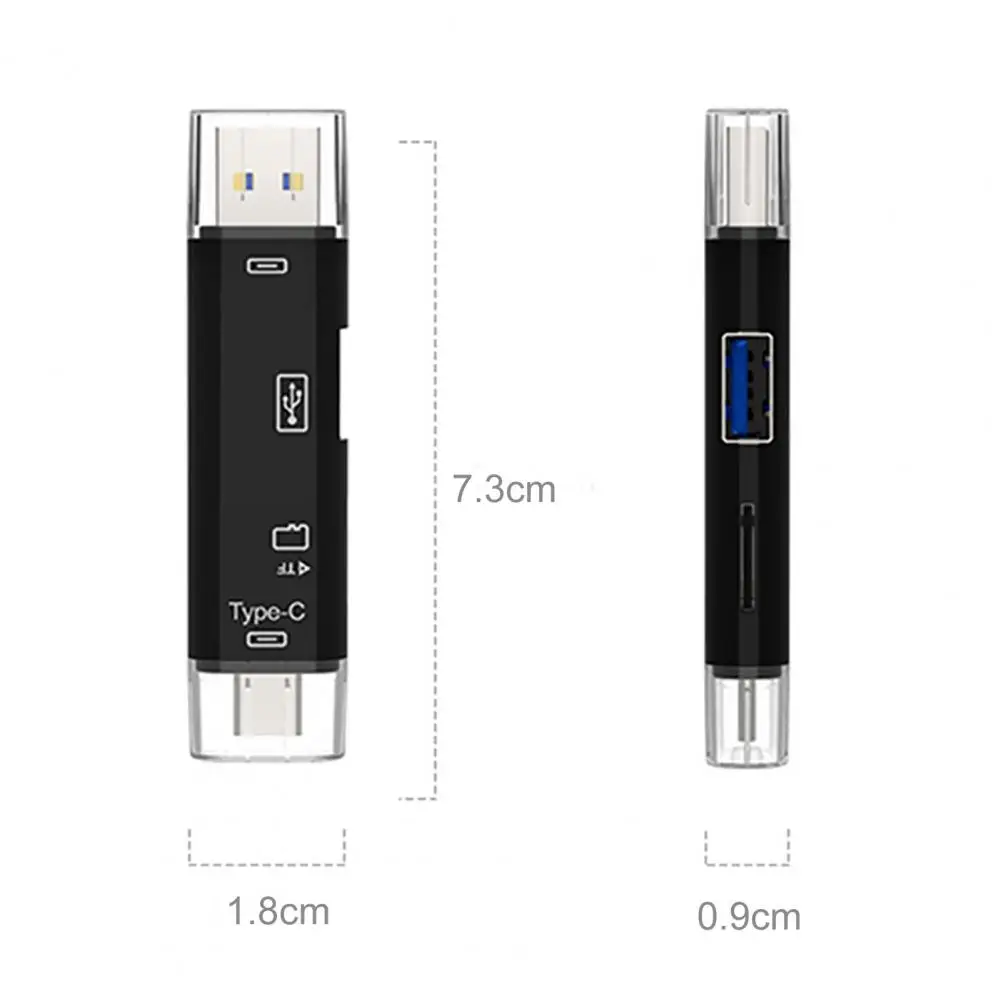 Typ C & MicroUSB & USB 5 In 1 High-speed-Universal-OTG TF Kartenleser MicroSD Adapter für android Telefon Computer Erweiterung Sockel