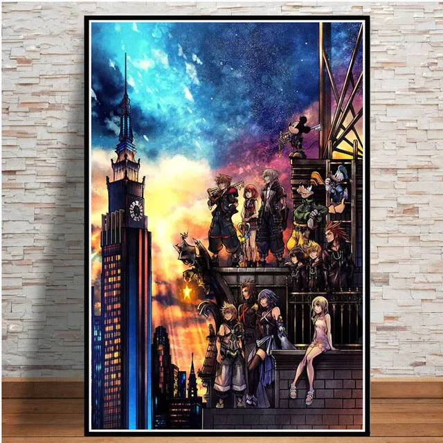 Nordic Poster New Video Game Anime Movie Pop Kingdom Hearts  Canvas Painting Posters Prints Wall Art Pictures Room Decoration