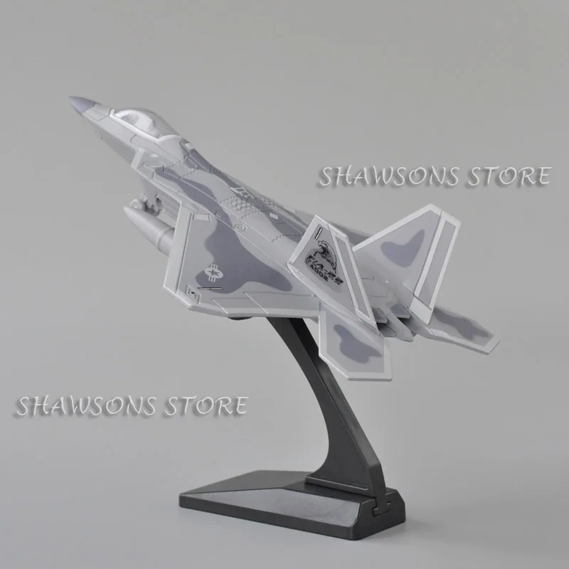 1:87 Scale Diecast Model Plane Toys US F-22 Raptor Jet Fighter Aircraft Miniature Replica Pull Back With Sound & Light