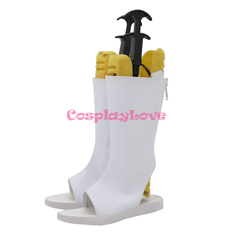 Fire Force Enen No Shouboutai Haumea White Shoes Cosplay Long Boots Newest Custom Hand Made For Halloween Christmas