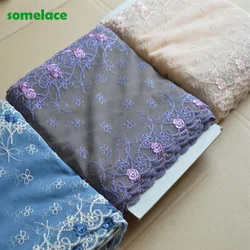 2Yds/Lot 21cm Wide Purple,Coconut,Blue Mesh Pink,Blue. Flower Embroidery High Quality Lace Trim For Undergarments,Wedding Fabric
