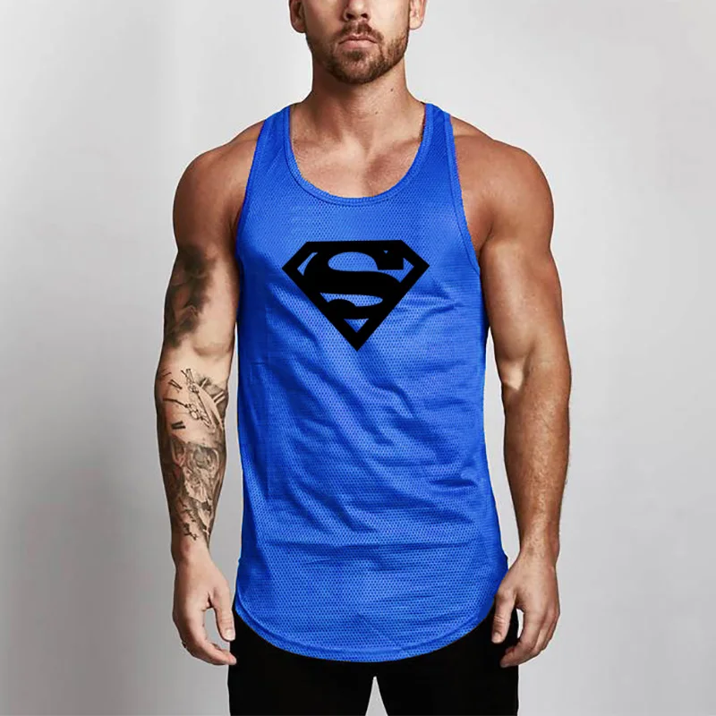 Brand Mesh Gym Mens Tank Top Fitness Workout Fashion Casual Stringer Undershirt Singlets Sleeveless Shirts Bodybuilding Vest