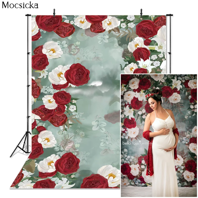 

Mocsicka Rose Flowers Photography Background Ink Painting Backdrop Child Pregnant Woman Portrait Photo Decoration Props Studio