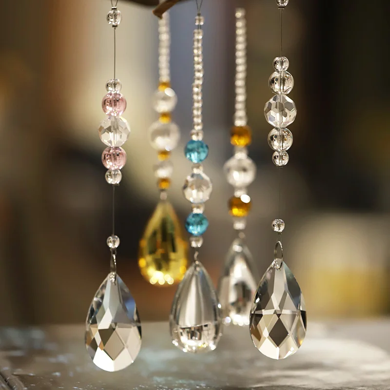 Fashion New Home Decor Door Curtain DIY Crystal Garland Hanging Water Drop Pendant Festival Decoration