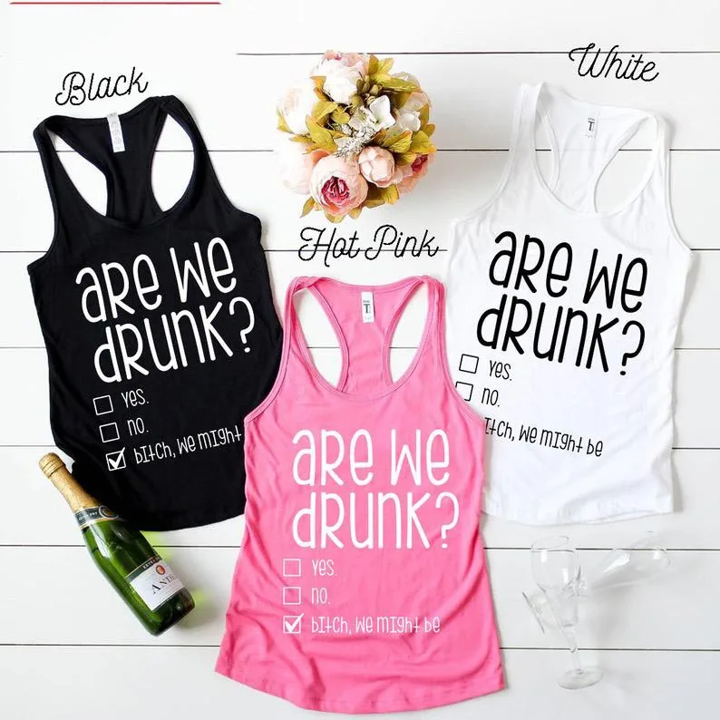 Skuggnas Are We Drunk Funny Graphic Tank Top Funny Drinking Tanks Summer Fashion Shirts Sleeveless Cotton Shirt Drop Ship