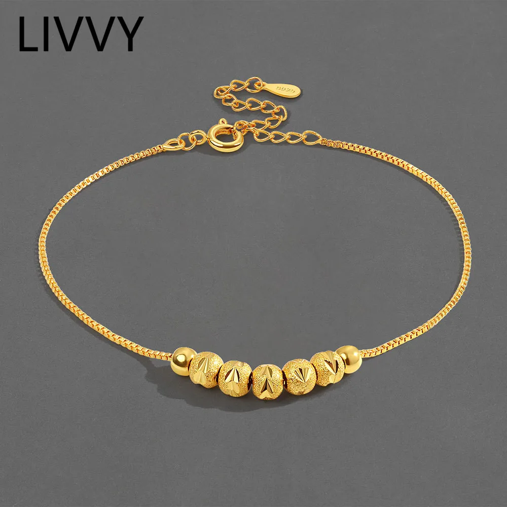 Silver Color New Simple Fashion Scrub Balls Bead Bracelets For Women Adjustable Charm Bangles Wedding Party Jewelry Girl Gift