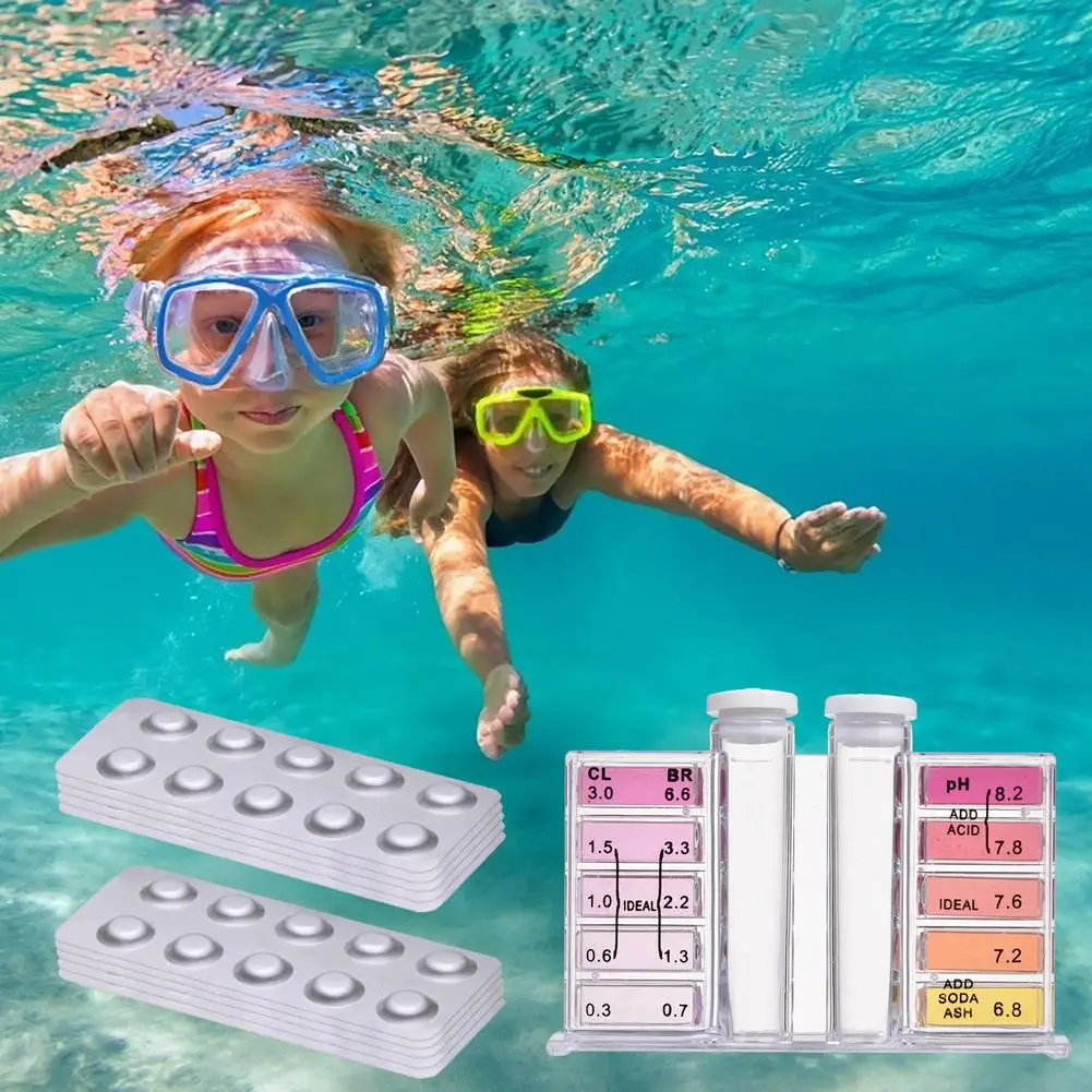 Jogo do Verificador da Piscina dos Peças Dois-em-um para o Valor do ph Jogo do Teste do Cloro das Tabuletas do Teste do Cloro do ph Dpd1 100