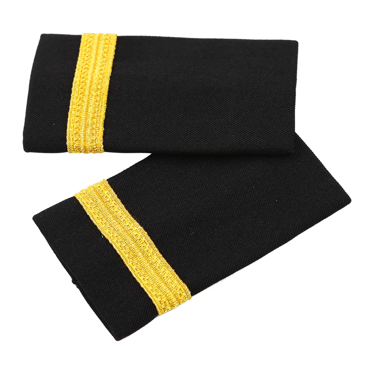 1 Pair Clothing Decor Epaulettes Traditional Professional Pilot Uniform Epaulets Badges with Gold Stripes Garment DIY Accessory