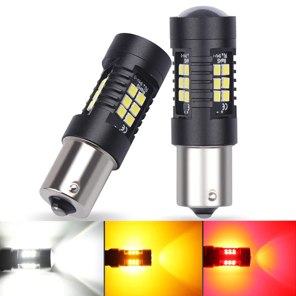 2pcs S25 1156 Bau15s Py21w P21w Ba15s Led Car Lights Bulb Turn Signal Lamp 1157 Bay15d P21/5w Red Brake Light LED 12V 24V Led