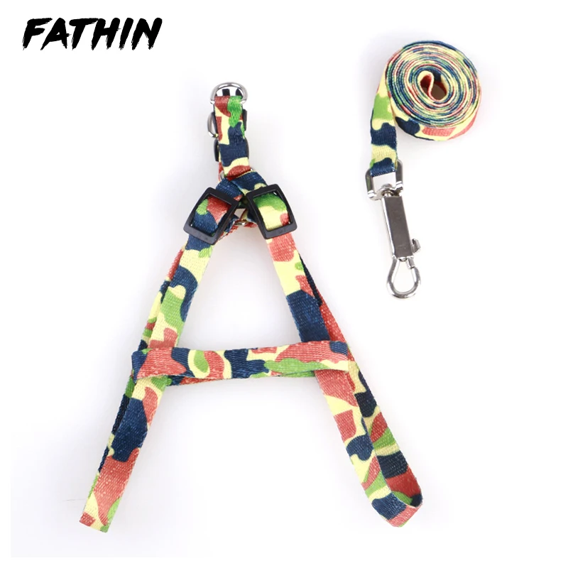 FATHIN Hot Sale Pet Dog Leash Traction Rope Pet Harness Dog Collar for Puppy Small Dogs 10 Colors