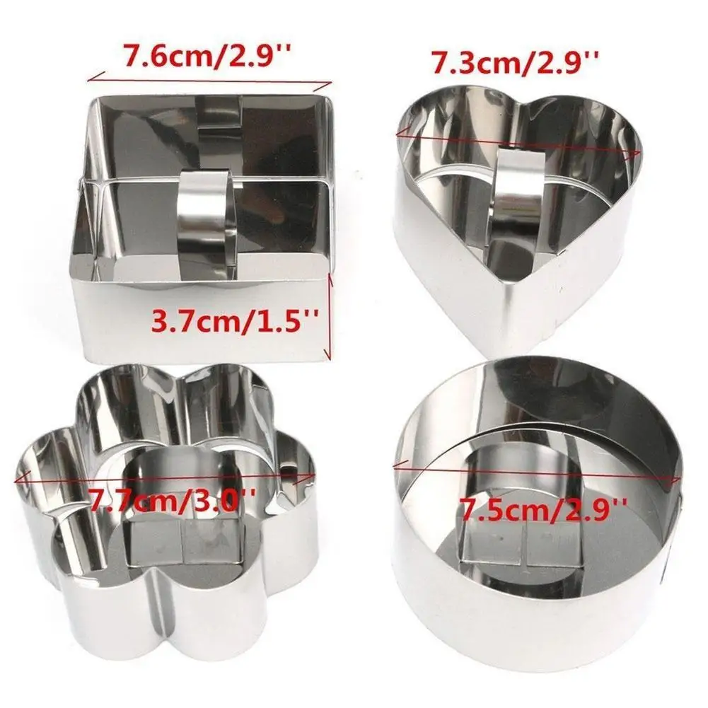 Đồng Hồ Nam Dây Thép Không Gỉ Khuôn Cắt Cookie Hoa Trái Tim Bánh Khuôn Làm Bánh Nướng Bánh Dụng Cụ