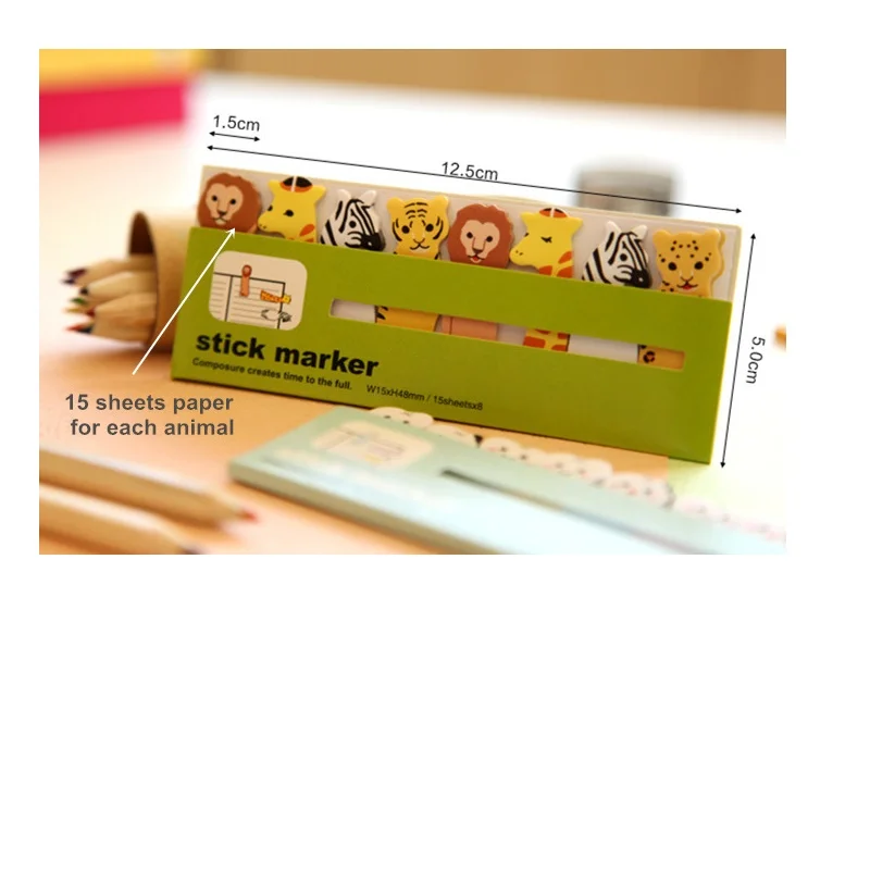 1pcs Cartoon Sticky Note Cute Animal Stick Marker Memo Pad Diary Stickers Index Bookmark Office School Supplies A6754