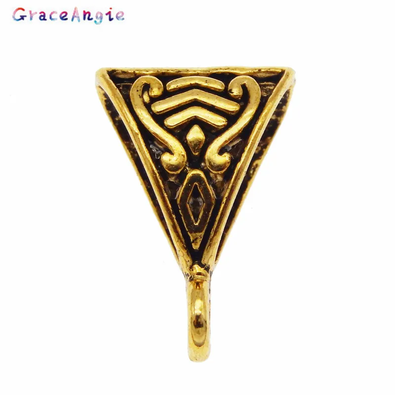 GraceAngie 20/26PCS Bail Beads Charms Antique Gold Color Tube Spacer Bead European Bracelet Pendant Jewelry Making Accessory