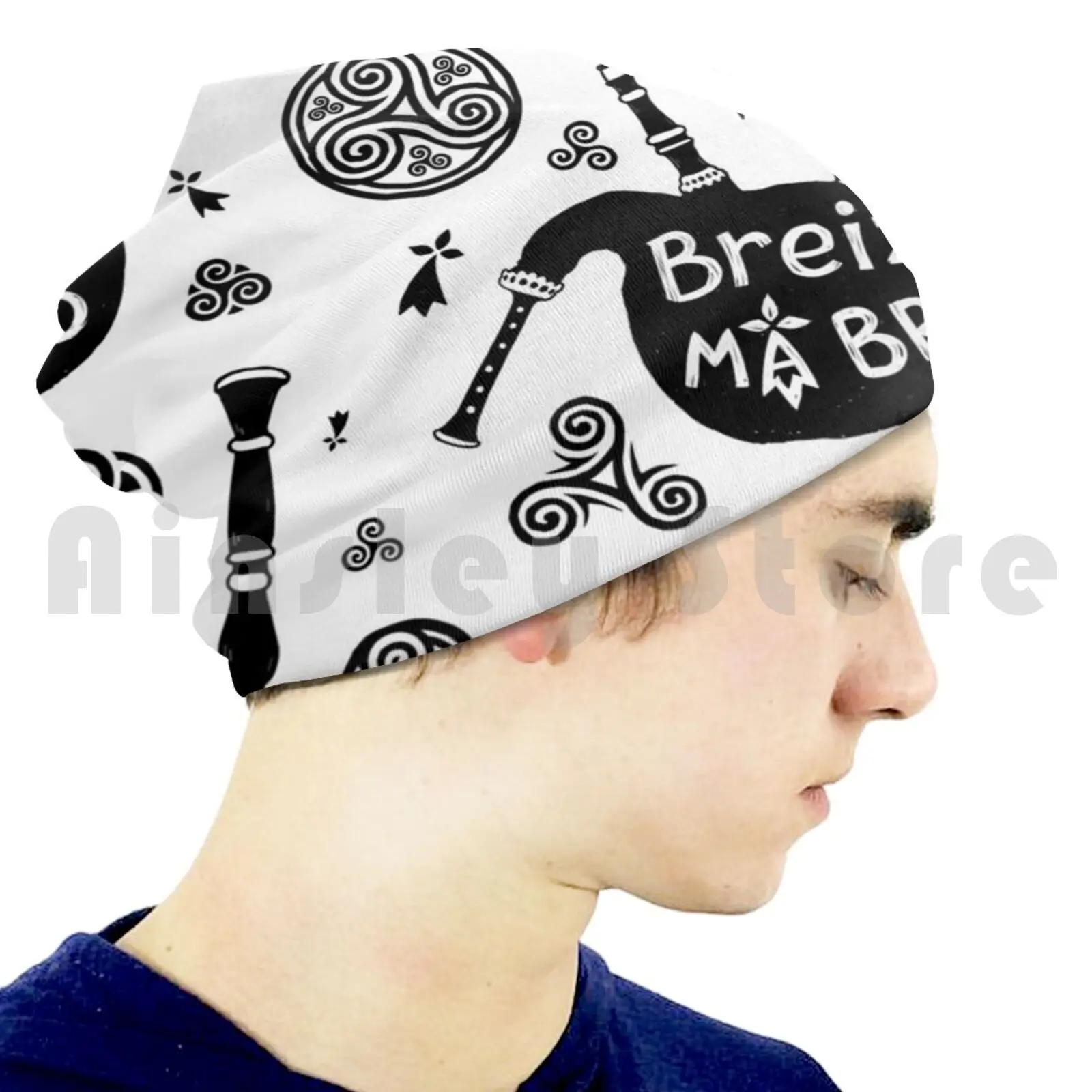 Breizh , Ma Bro! Beanies Pullover Cap Comfortable Bretagne Breton Breizh Ma Bro Brittany Cornemuse Biniou Triskel image 5