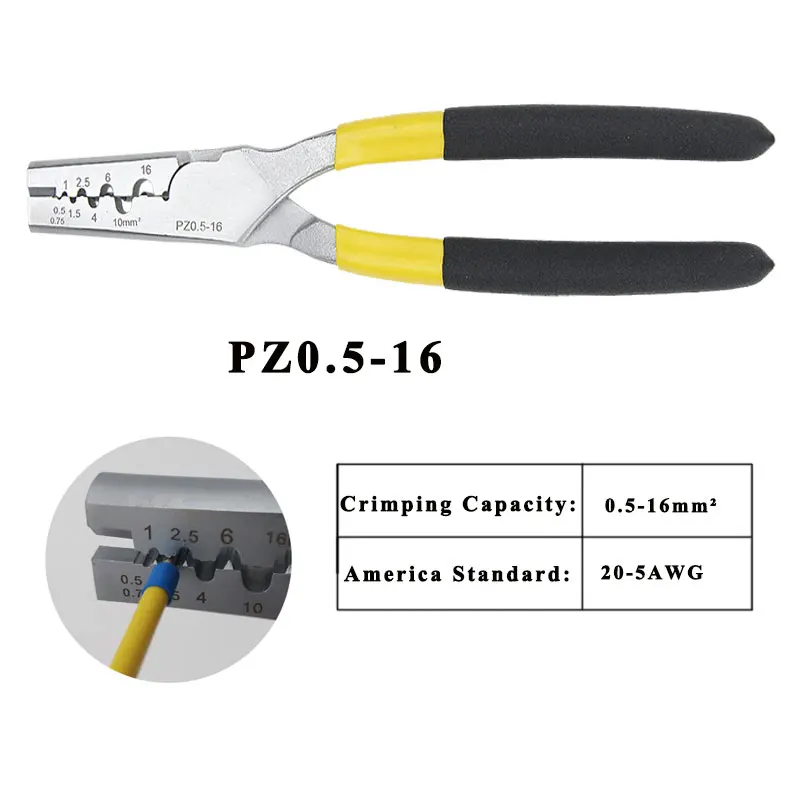 PZ0.5-16 Crimping Tube Terminal Pliers 0.25-35mm GERMAN Style Mini Crimper Pliers electrical Bootlace Terminal VE Crimping Tools