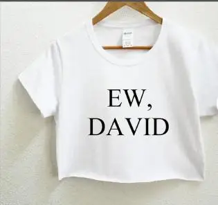 Sugarbaby Ew, David Women's Crop Cotton Shirt Short Sleeved Fashion Tumblr Cropped t shirt Summer Fashion Women Crop Tops